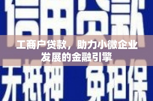 福海工商户贷款，助力小微企业发展的金融引擎