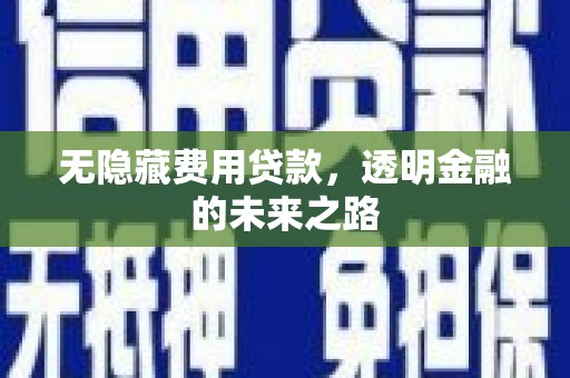 福海无隐藏费用贷款，透明金融的未来之路