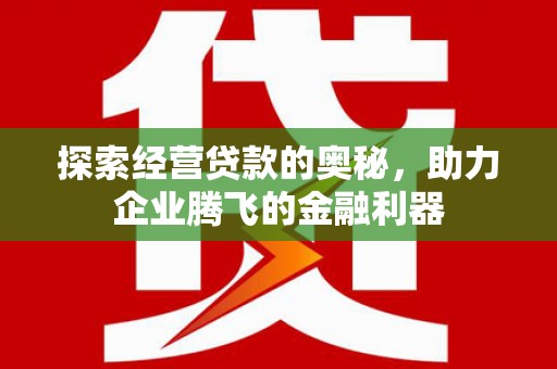 福海探索经营贷款的奥秘，助力企业腾飞的金融利器