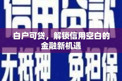 福海白户可贷，解锁信用空白的金融新机遇