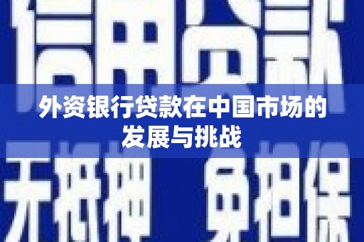 福海外资银行贷款在中国市场的发展与挑战