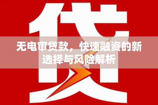 福海无电审贷款，快速融资的新选择与风险解析