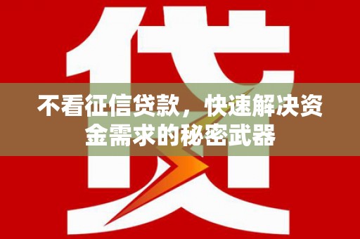 福海不看征信贷款，快速解决资金需求的秘密武器