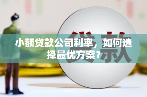 福海小额贷款公司利率，如何选择最优方案？