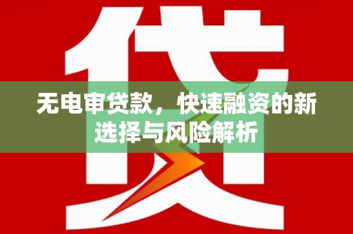 福海无电审贷款，快速融资的新选择与风险解析